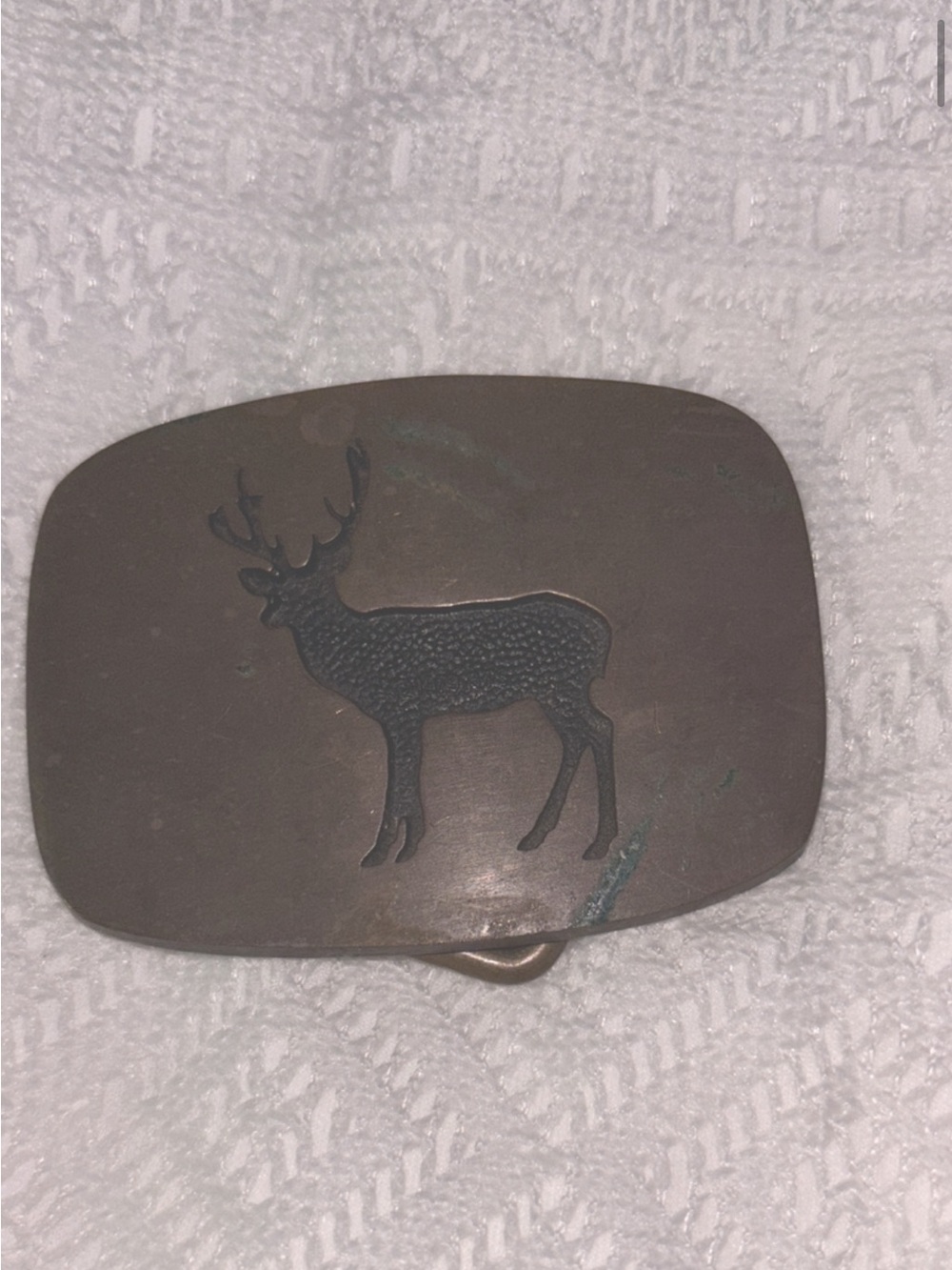 Belt Buckle VINTAGE 1978 100% Solid BRASS w/Stag Silhouette